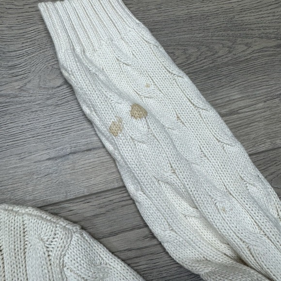 Ralph Lauren Sport Cable Knit Pullover Sweater VTG FAIR STAINS Womens Sz M - Picture 6 of 10